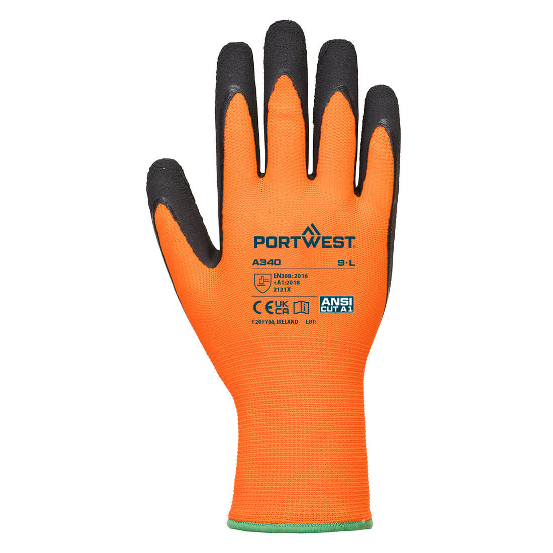 Portwest Hi-Vis Grip mártott latex védőkesztyű - Image 2