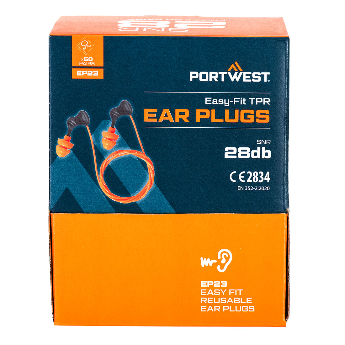 Portwest Könnyen illeszkedő TPR füldugók (50 pár) - Image 2